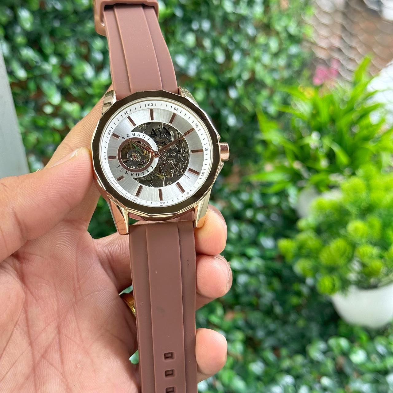 Armani Exchange-Inspired Open-Heart Silicon Strap Fashion Watch (Master Copy/Replica Design) Gallery