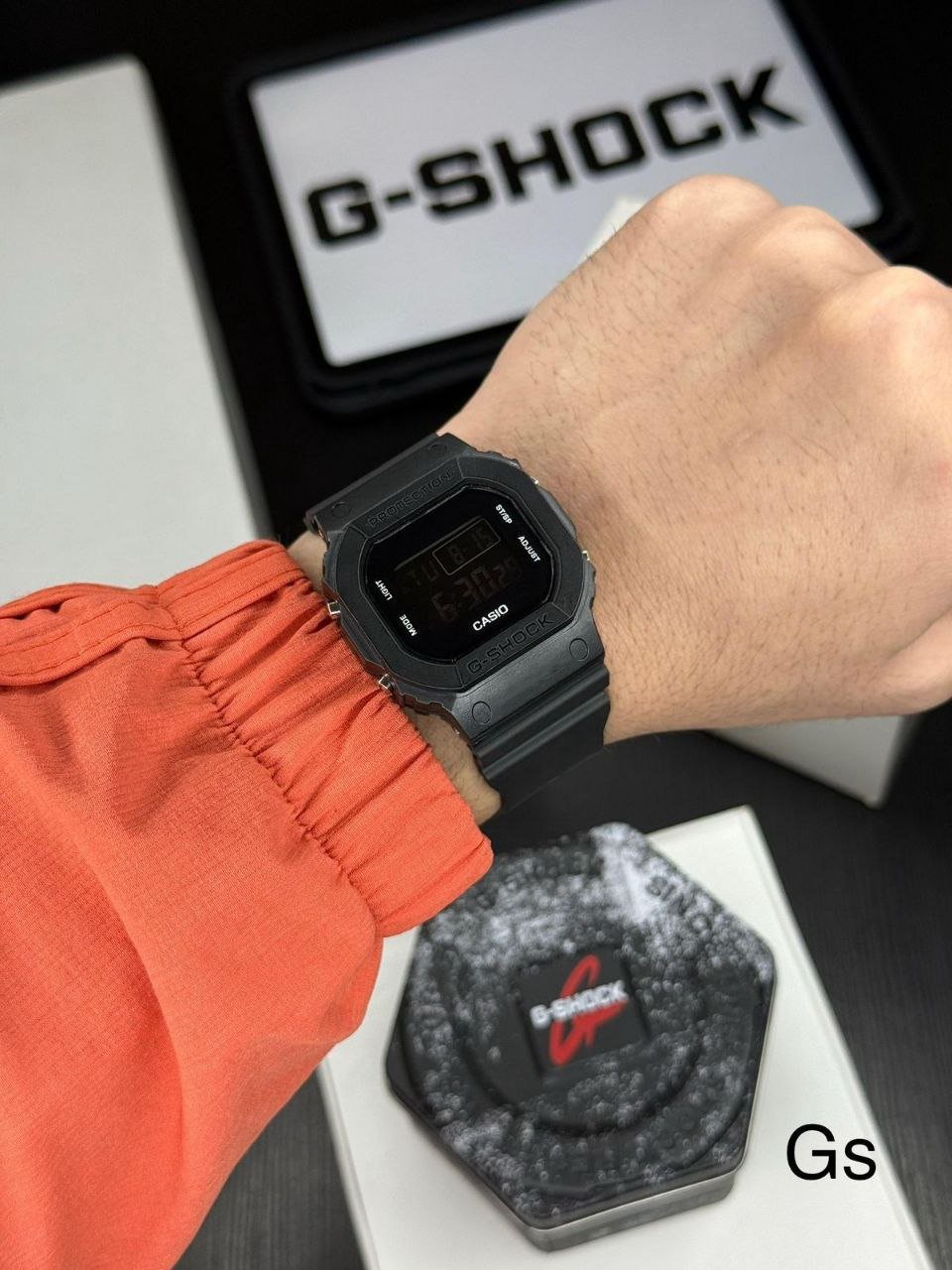Casio G-Shock "Stealth" Square Series (Matte Black Resin Case with Negative Digital Display and Black Resin Strap) Gallery