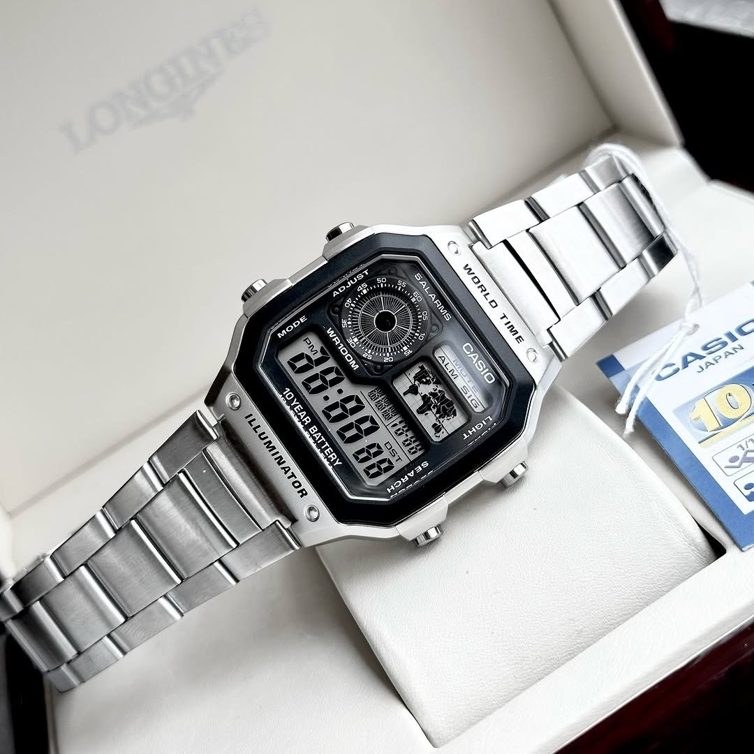 Casio "Royale" Youth Digital Stainless Steel Watch Gallery