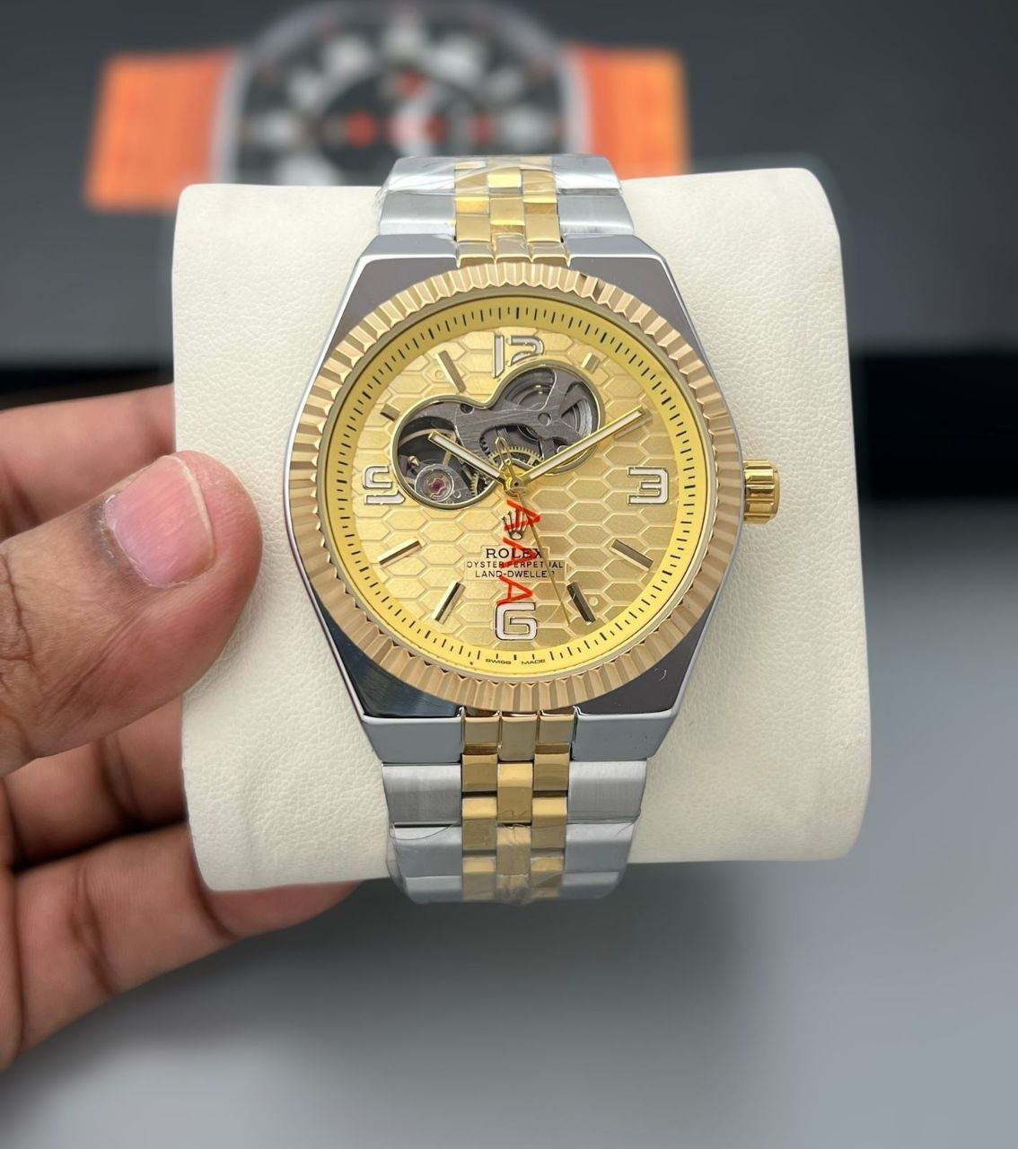 Custom-Style Open-Heart Mechanical Fashion Watch (Rolex-Inspired Design) Hover