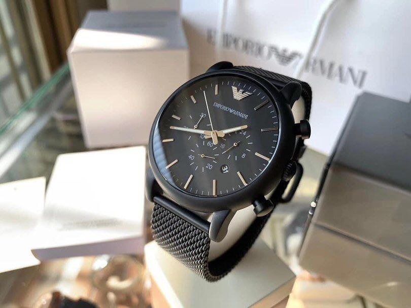 Emporio Armani Luigi Chronograph Black Ion-Plated Watch Gallery