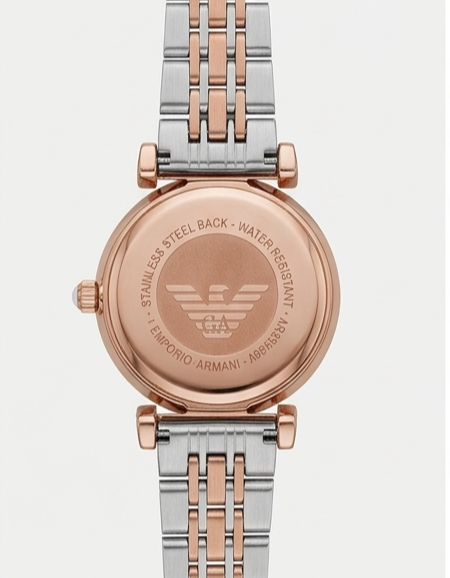Emporio Armani Gianni T-Bar Soft Pink / Rose Gold Two-Tone Women's Watch Gallery