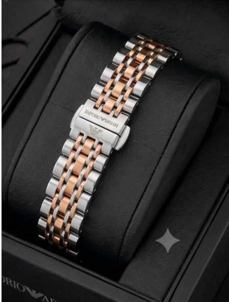 Emporio Armani Gianni T-Bar Soft Pink / Rose Gold Two-Tone Women's Watch Gallery