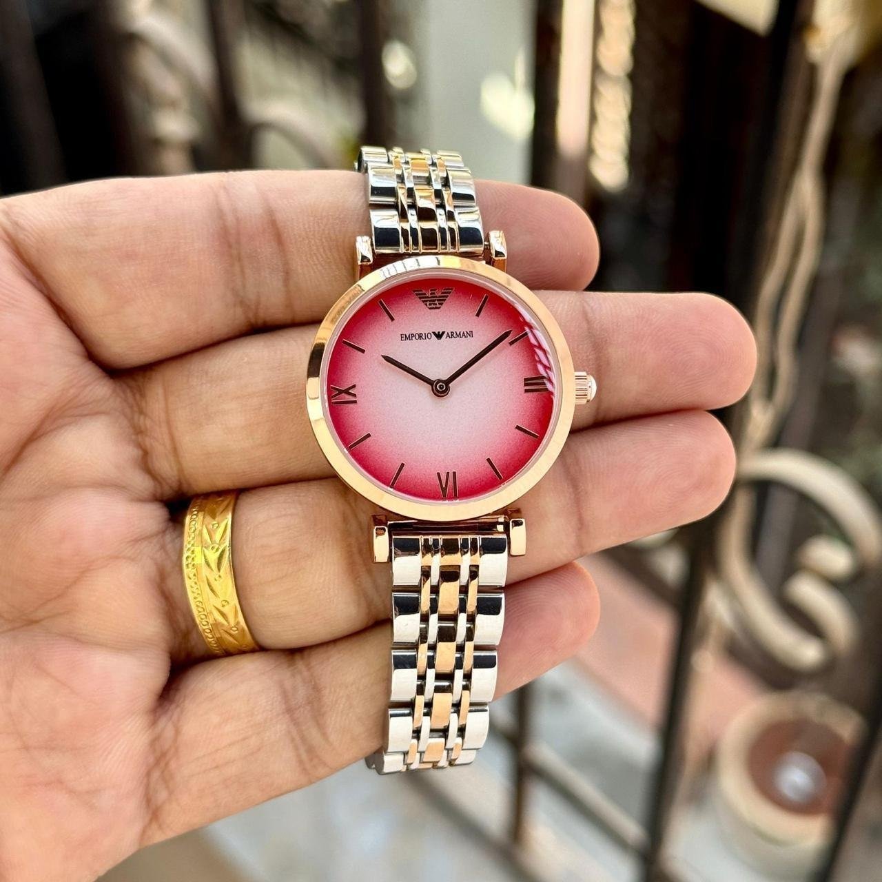 Emporio Armani Gianni T-Bar Gradient Dial Women's Fashion Watch Hover