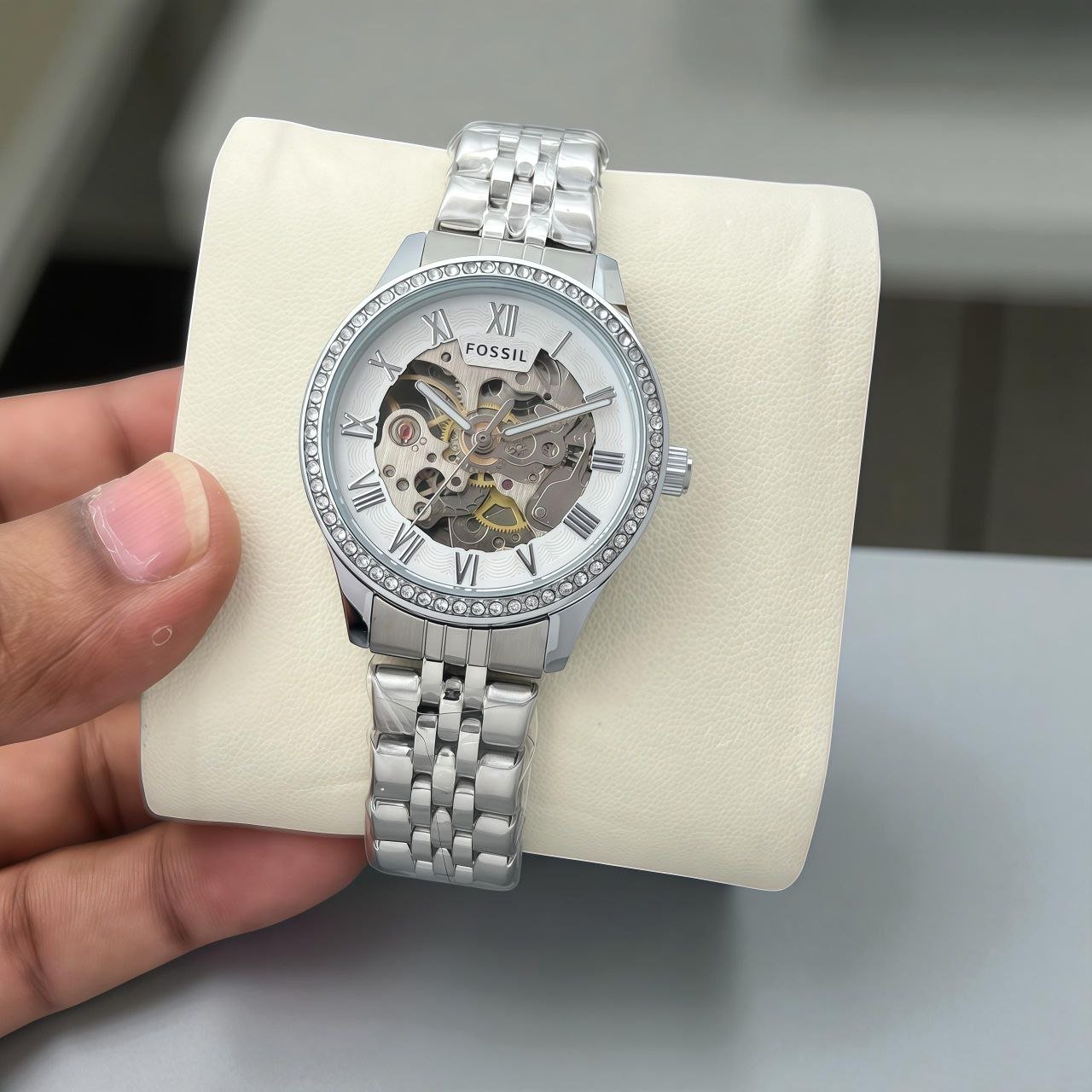 Fossil-Inspired Women's Open-Heart Automatic Crystal Watch Gallery