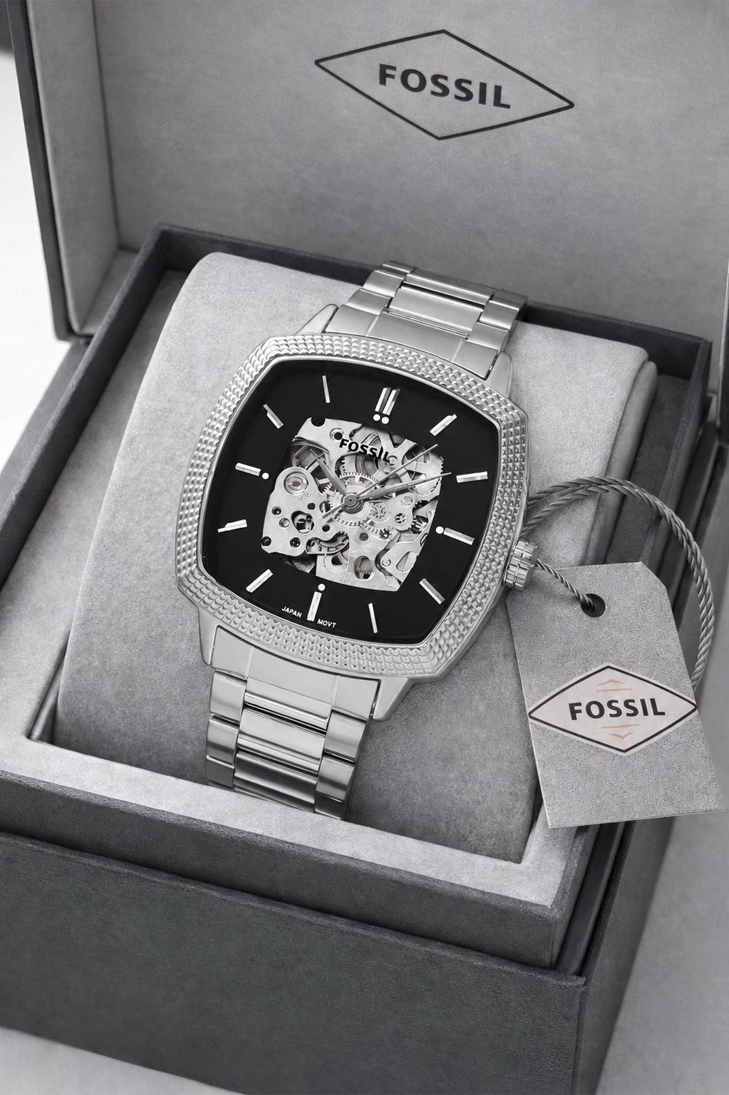 Fossil Square Automatic / Semi-Skeleton Stainless Steel Watch Collection (Master Copy/Replica or Original Variant) Gallery