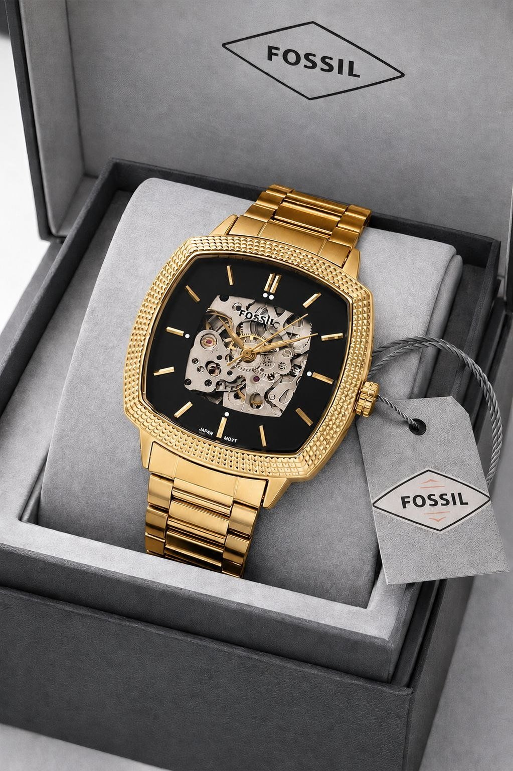 Fossil Square Automatic / Semi-Skeleton Stainless Steel Watch Collection (Master Copy/Replica or Original Variant) Gallery
