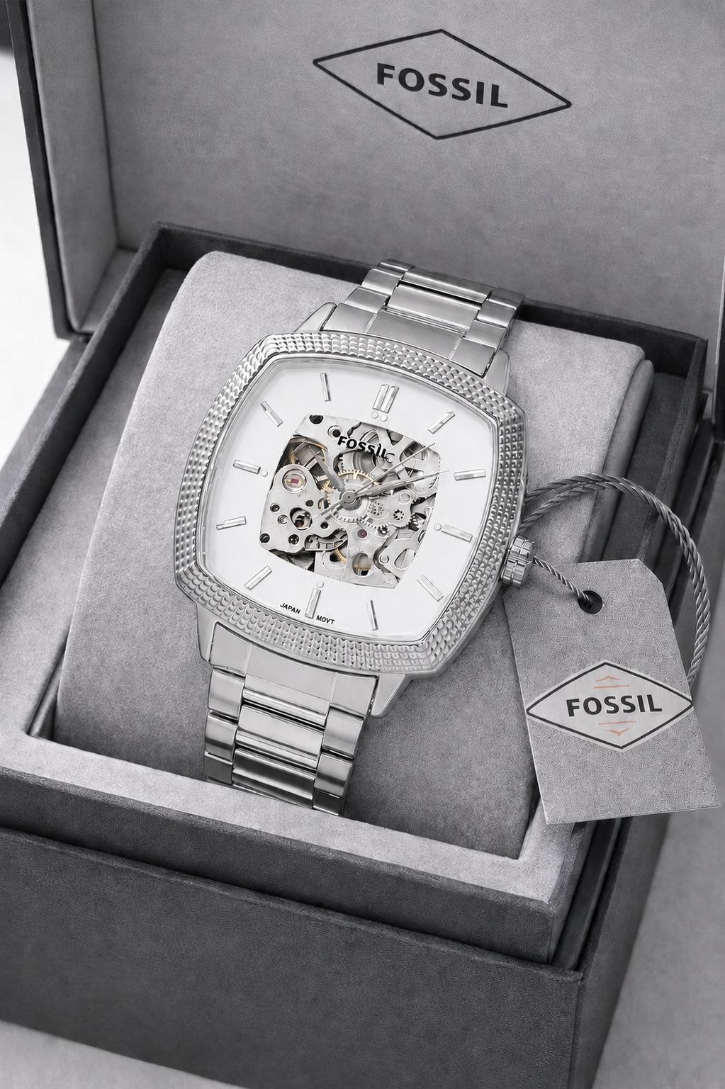 Fossil Square Automatic / Semi-Skeleton Stainless Steel Watch Collection (Master Copy/Replica or Original Variant) Gallery