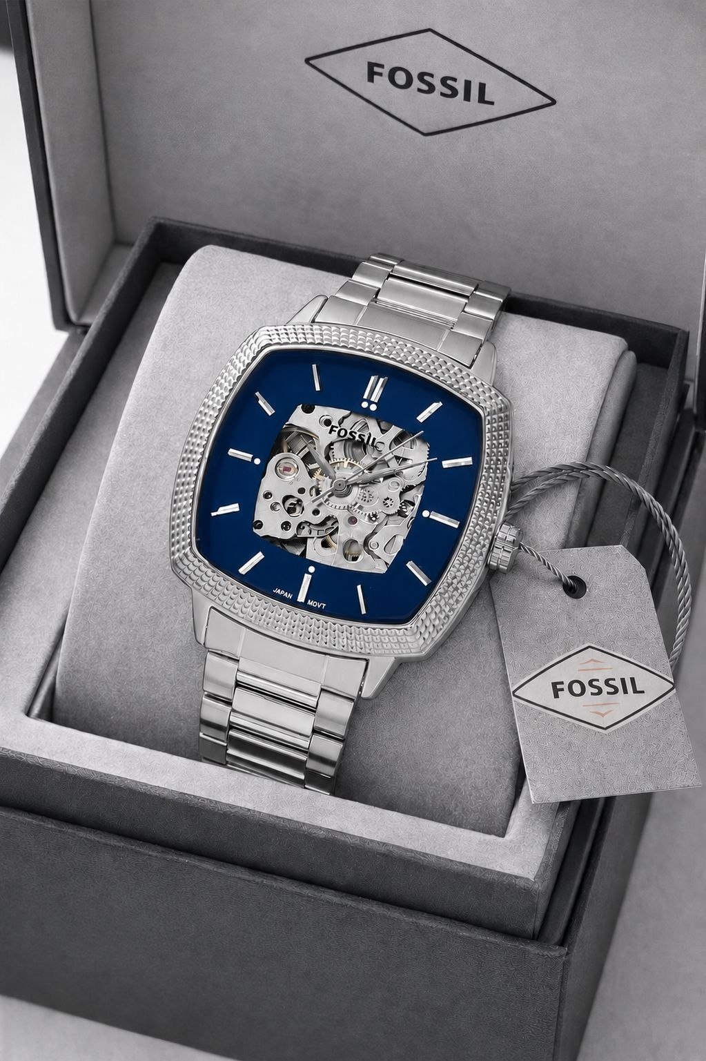 Fossil Square Automatic / Semi-Skeleton Stainless Steel Watch Collection (Master Copy/Replica or Original Variant) Gallery