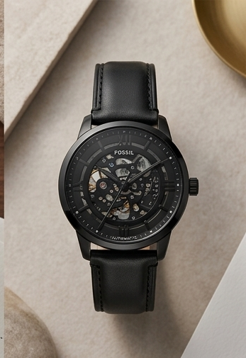 Fossil Townsman Automatic Dark Brown Leather Watch Gallery