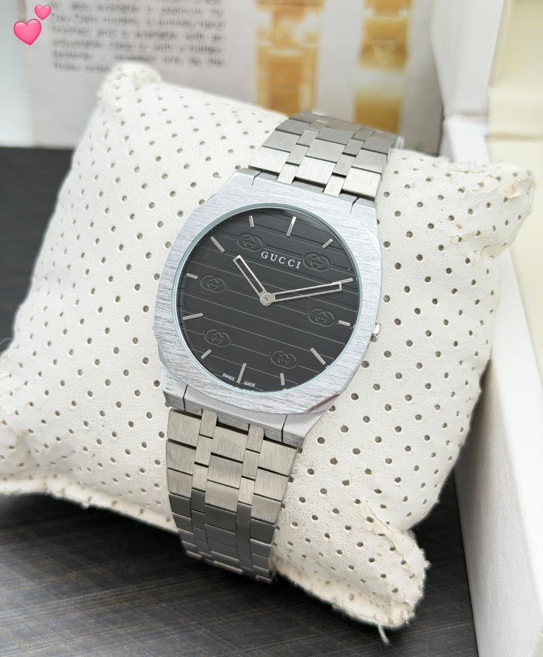 Gucci Two-Tone Cushion-Case Swiss Watch Gallery