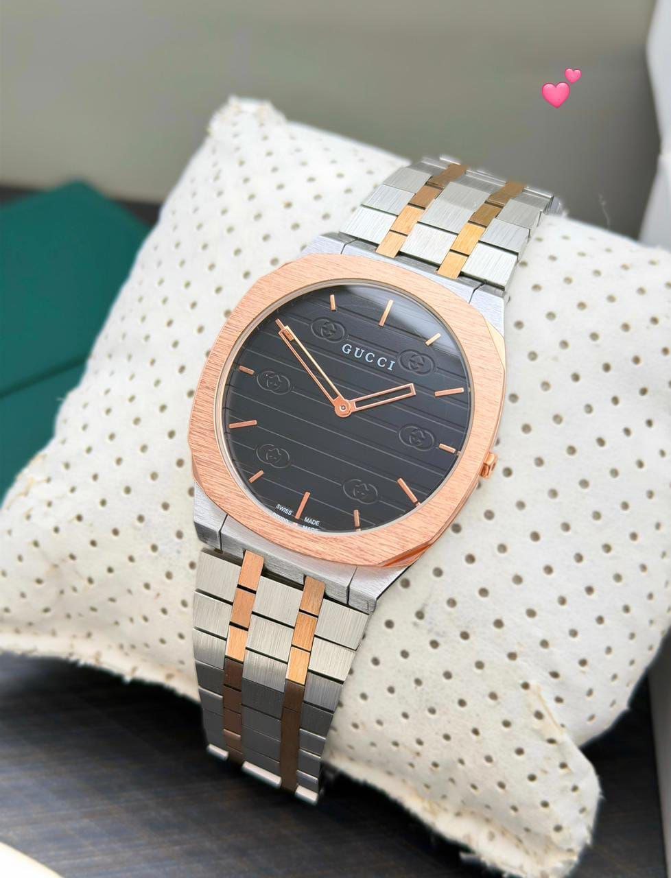 Gucci Two-Tone Cushion-Case Swiss Watch Gallery