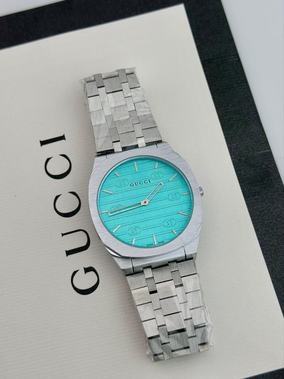 Gucci Two-Tone Cushion-Case Swiss Watch Gallery