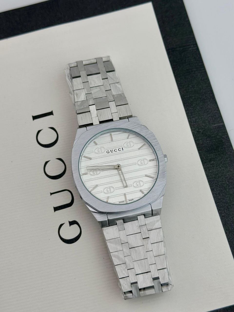 Gucci Two-Tone Cushion-Case Swiss Watch Gallery