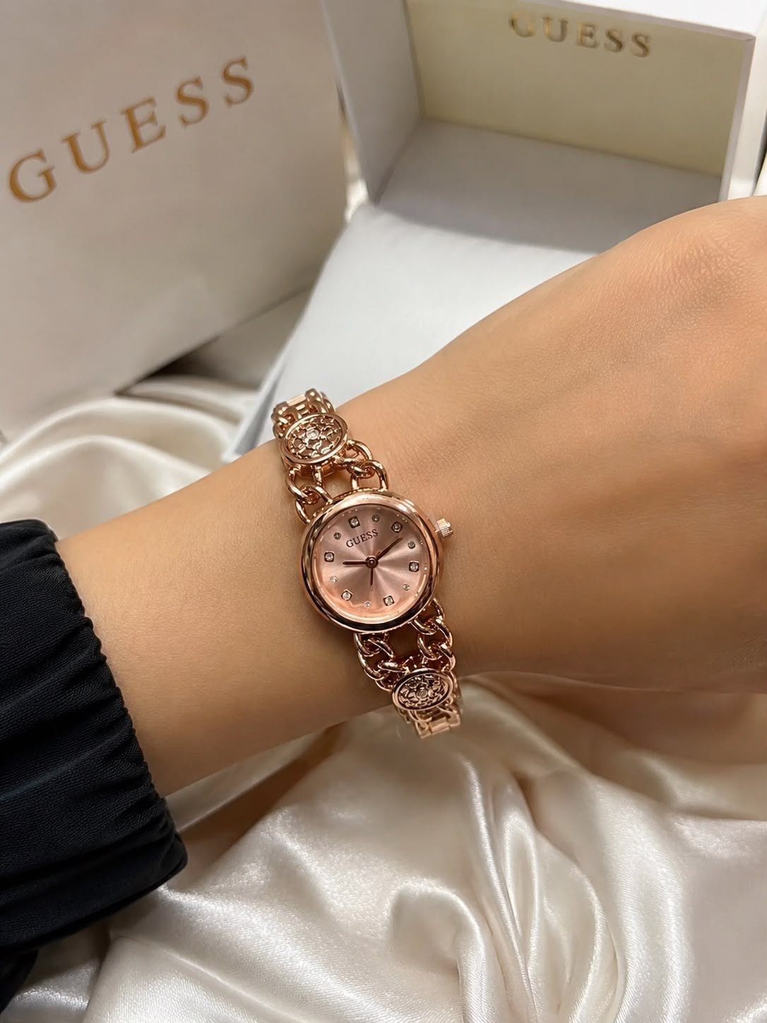 Guess Rose Gold-Tone Women's Jewelry Bracelet Watch Gallery