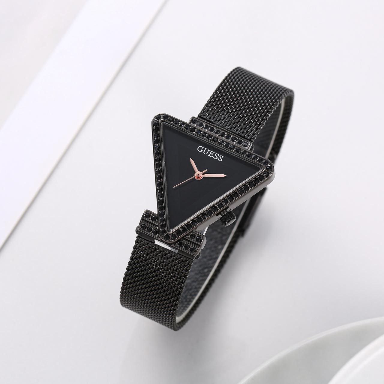 Guess Triangular Crystal-Bezel Mesh Watch Gallery