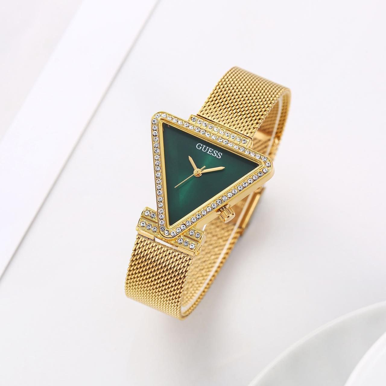 Guess Triangular Crystal-Bezel Mesh Watch Gallery