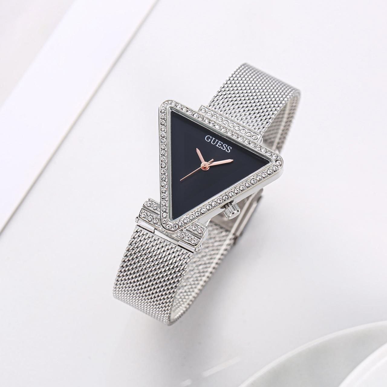 Guess Triangular Crystal-Bezel Mesh Watch Gallery