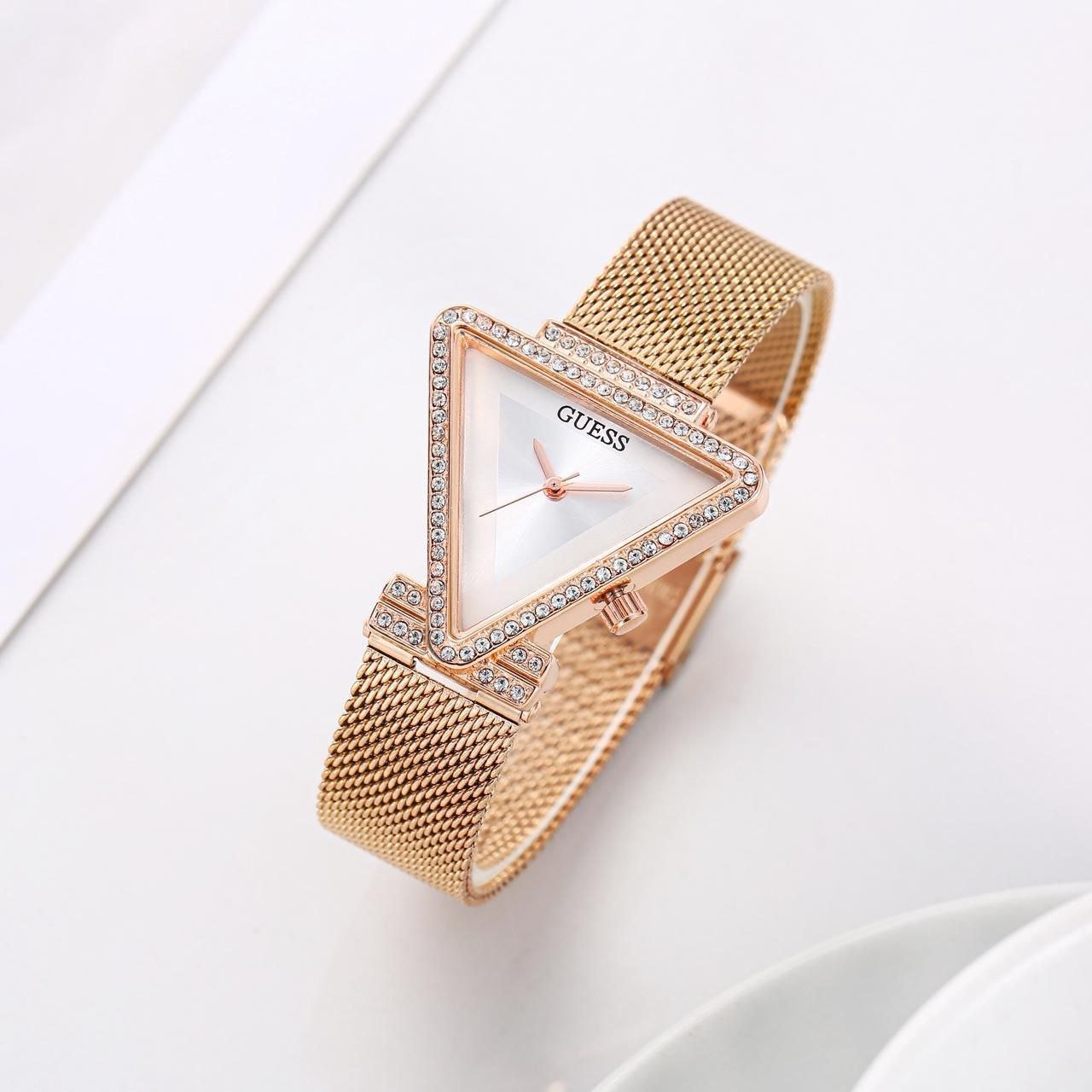 Guess Triangular Crystal-Bezel Mesh Watch Gallery