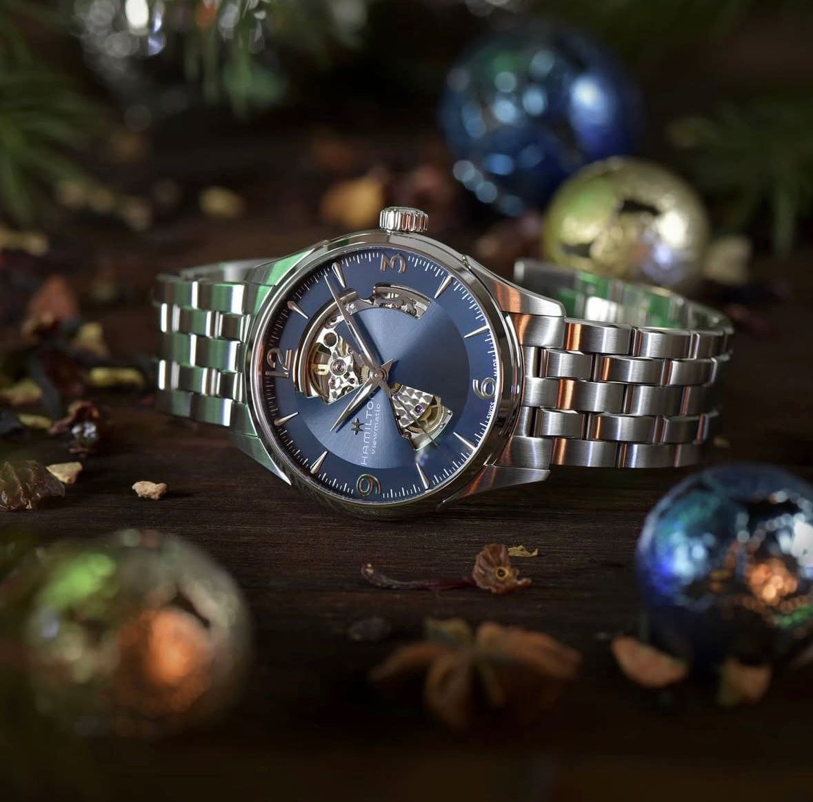 Hamilton Jazzmaster Open Heart Auto (Stainless Steel Case with Blue Dial and Matching Stainless Steel Link Bracelet) Hover