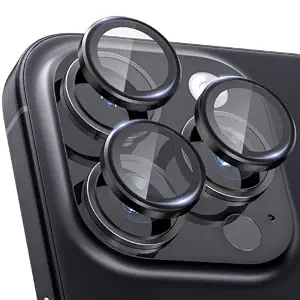 Iphone 15 Pro  / 15 Pro Max  Camera Lens Protector Black Hover