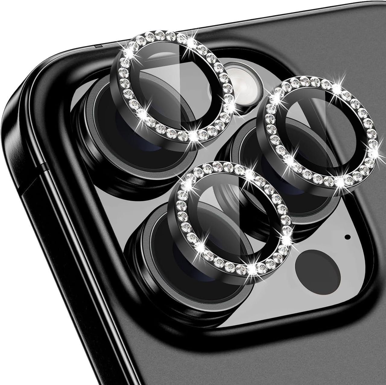 Iphone 15 Pro  / 15 Pro Max Camera Lens Protector Diamond Glitter Hover