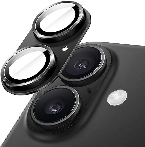 Iphone 16   Camera Lens  Protector Black Hover