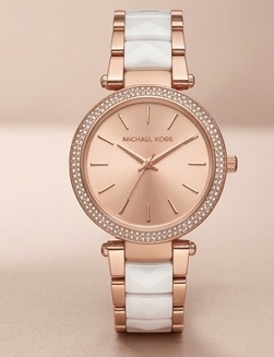 Michael Kors Mini Darci Rose Gold-Tone / Black Acetate Women's Watch Gallery