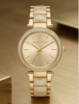 Michael Kors Mini Darci Rose Gold-Tone / Black Acetate Women's Watch Gallery