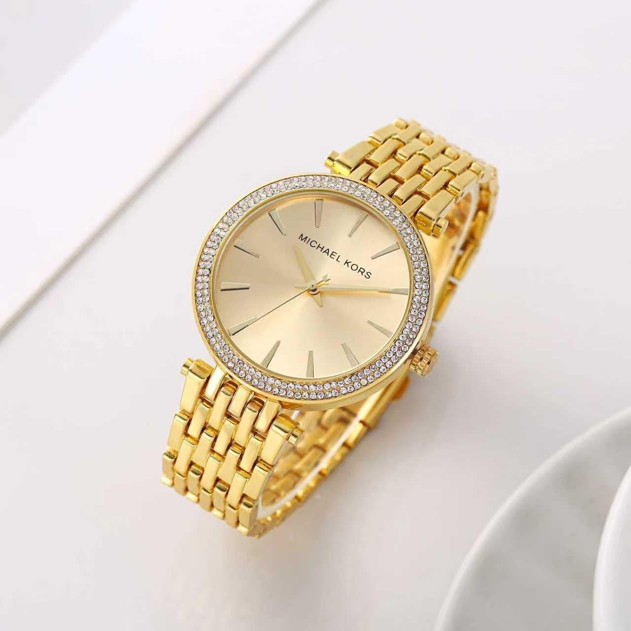 Michael Kors Pyper / Ritz Gold-Tone Pavé Crystal Bezel Women's Watch Hover