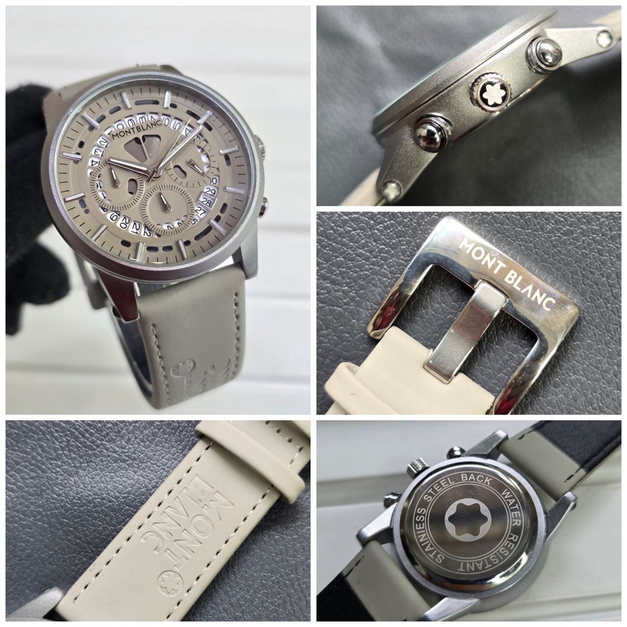 Montblanc Multi-Function Chronograph (Matte Grey Sfumato Dial with Grey Leather Strap Edition) Gallery