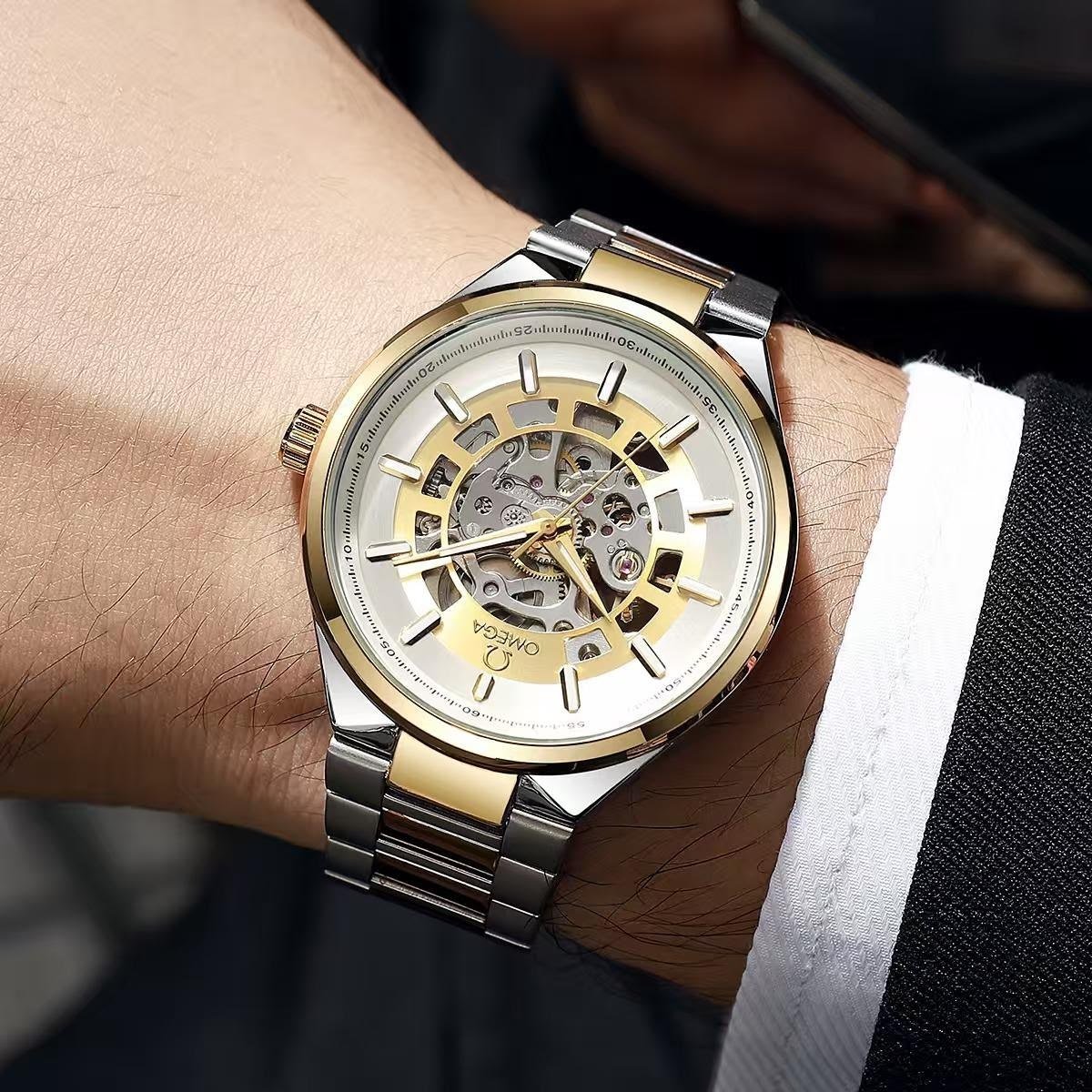 Omega Two-Tone Skeleton Automatic Watch Collection Gallery