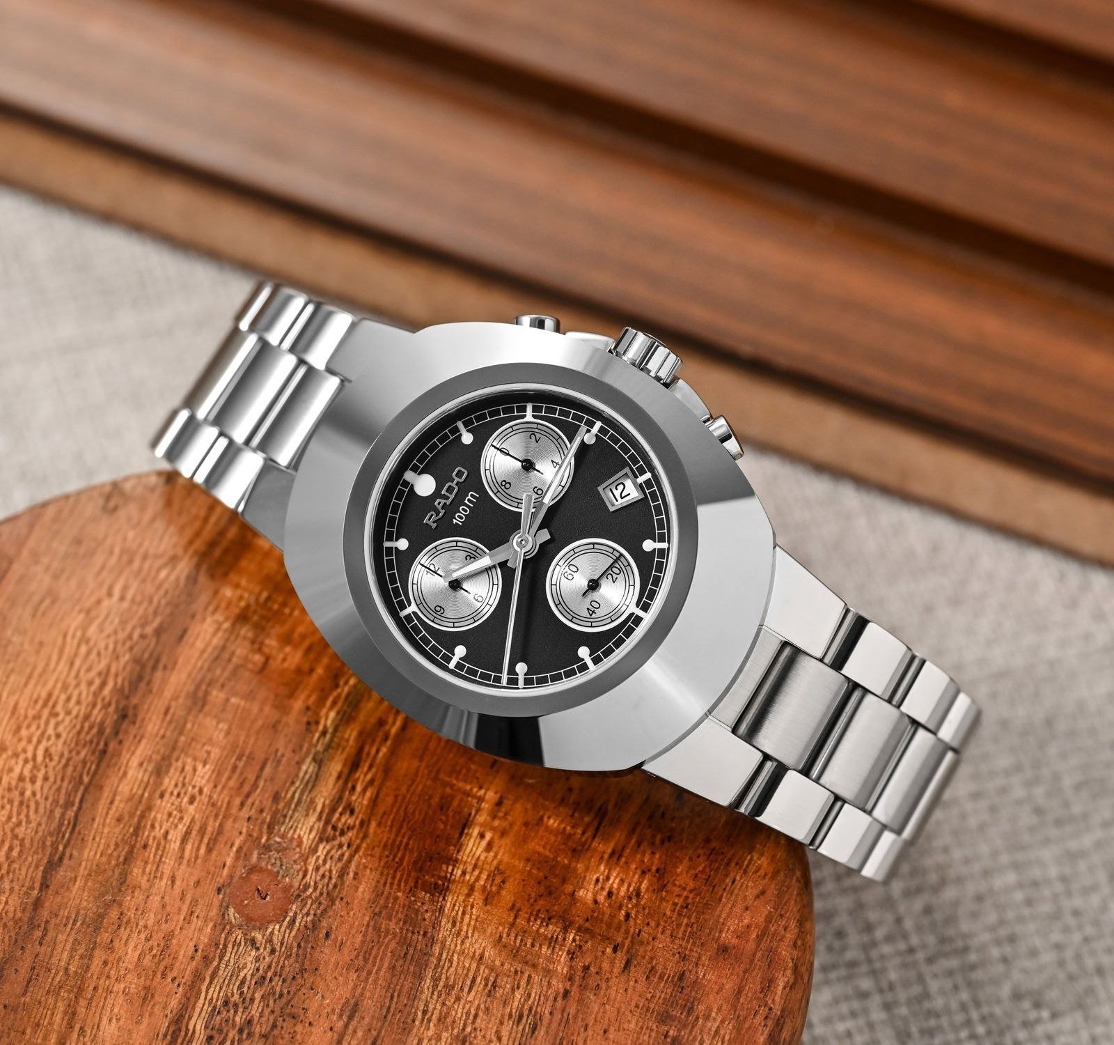 Rado DiaStar Original Chronograph (Silver & Black Dial with Faceted Bezel) — Model Variant Rado DiaStar Chronograph Steel Series Gallery