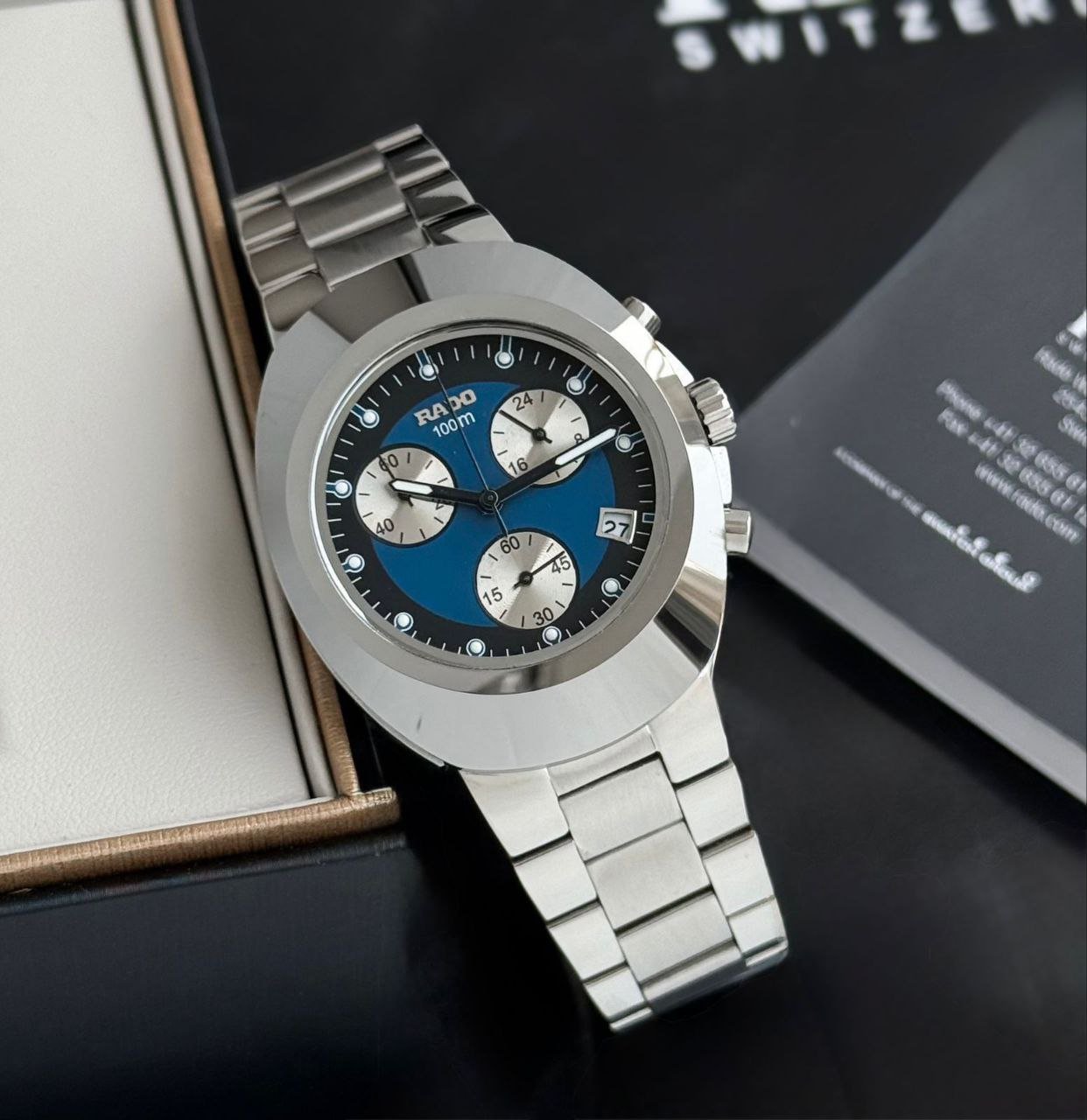 Rado DiaStar Original Chronograph (Blue Dial & Stainless Steel Bracelet Edition) — Model Gallery