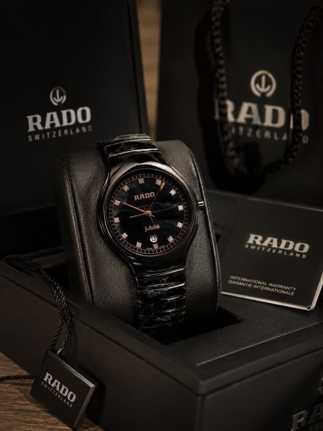Rado Integral / True Jubilé Black High-Tech Ceramic Diamond Dial Watch Hover
