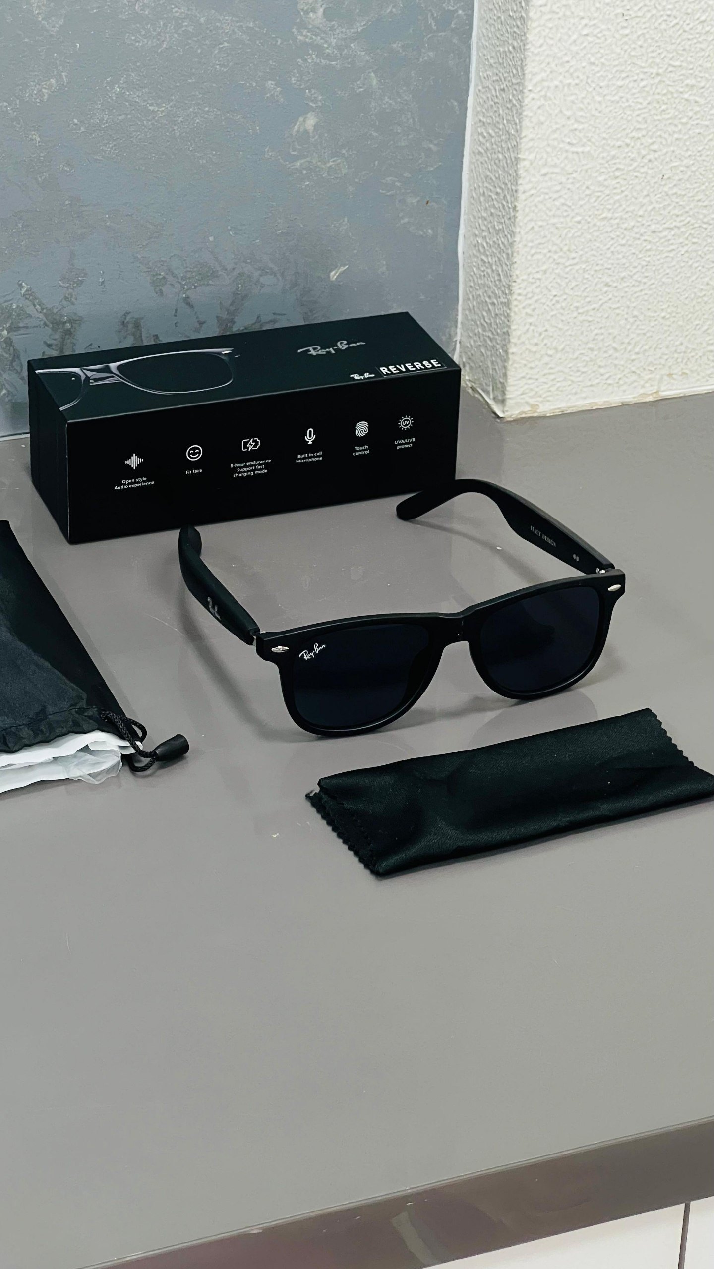 Ray-Ban Bluetooth Calling / Audio Smart Glasses (Wayfarer Style / Reverse Look) Hover