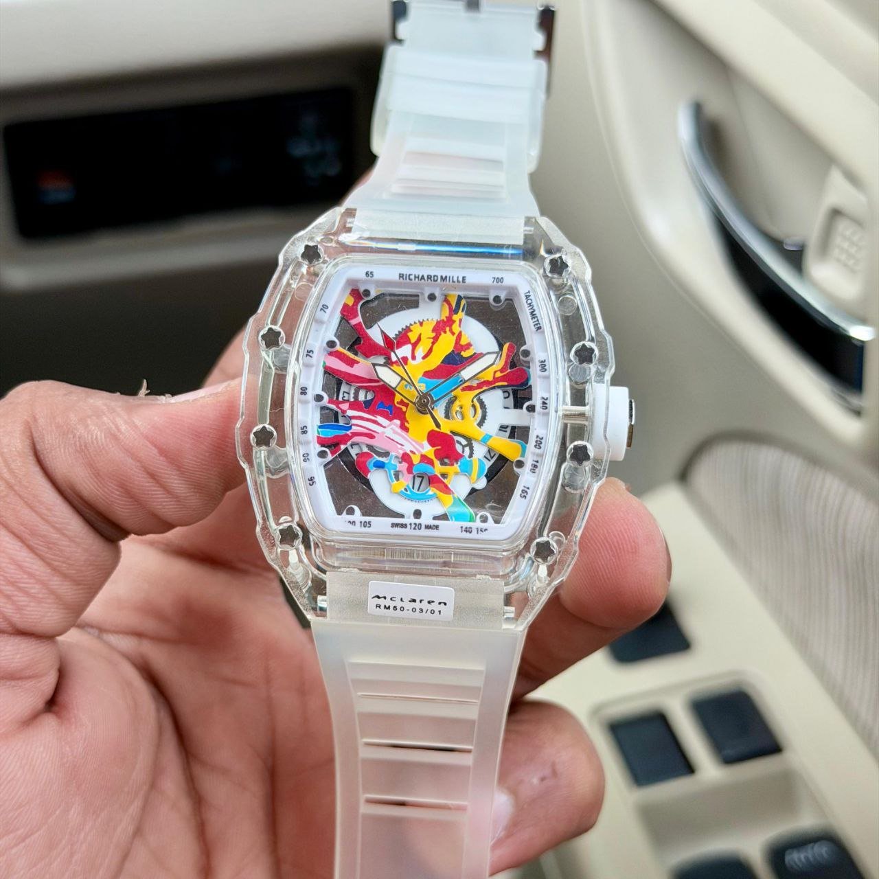 Richard Mille RM 50-03 McLaren Transparent Case Colorful Rubber Strap Edition Gallery