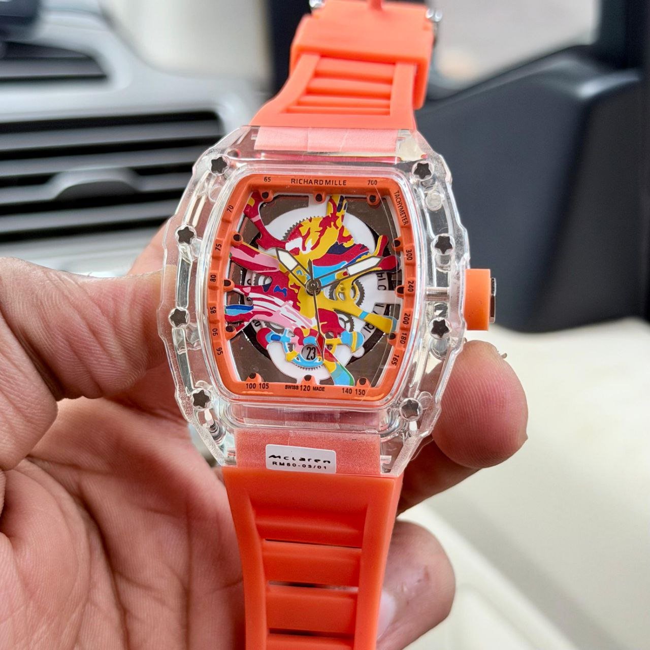 Richard Mille RM 50-03 McLaren Transparent Case Colorful Rubber Strap Edition Gallery