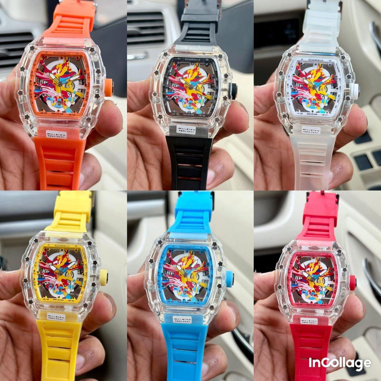 Richard Mille RM 50-03 McLaren Transparent Case Colorful Rubber Strap Edition Gallery