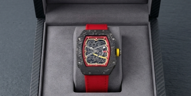 Richard Mille RM 67-02 / RM 35-02 (Carbon TPT Skeleton Edition with Red Strap and Red Inner Bezel Trim) Hover