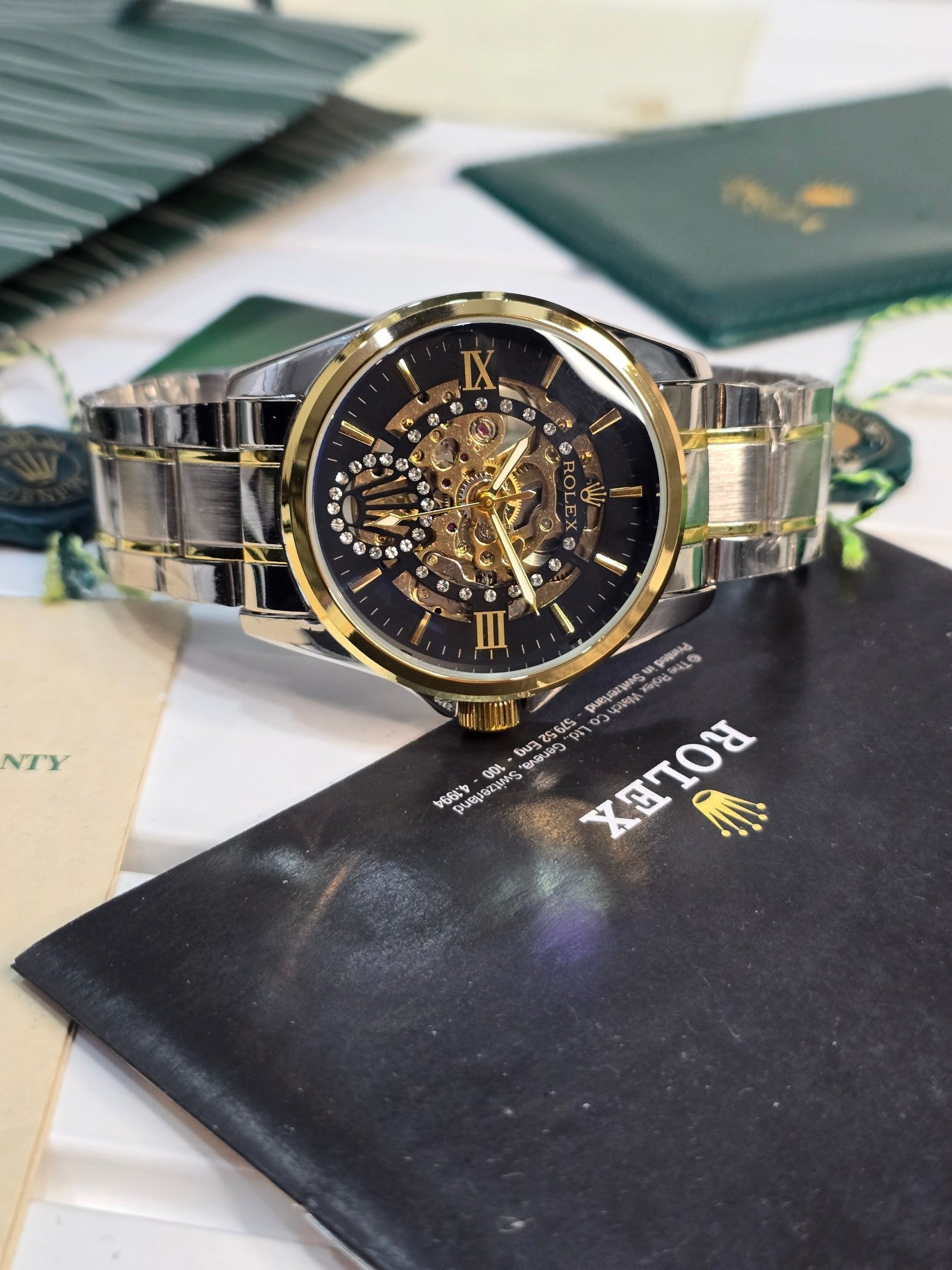 Rolex Custom-Style Blue Skeleton / Open-Heart Two-Tone Watch Gallery
