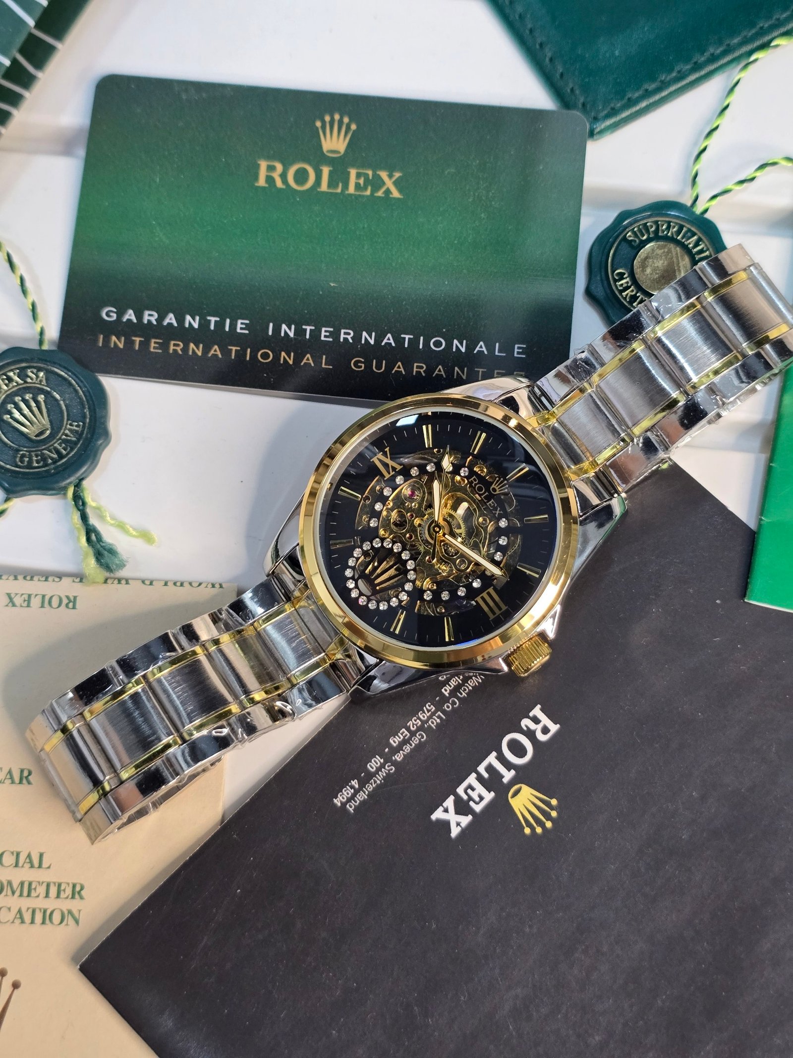 Rolex Custom-Style Blue Skeleton / Open-Heart Two-Tone Watch Gallery