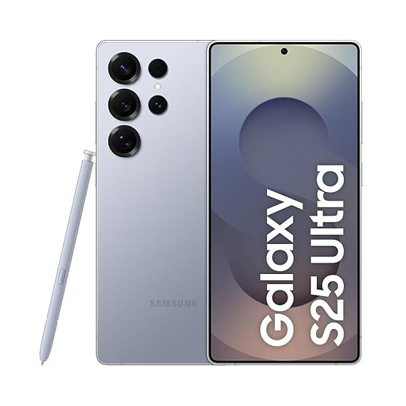 Samsung Galaxy S25 Ultra 5G AI Smartphone (Titanium Silverblue, 12GB RAM, 256GB Storage), 200MP Camera, 5000mAh Ultra Long Battery, QHD+ Dynamic AMOLED 2X, Galaxy AI, Knox Security, S Pen Included Hover