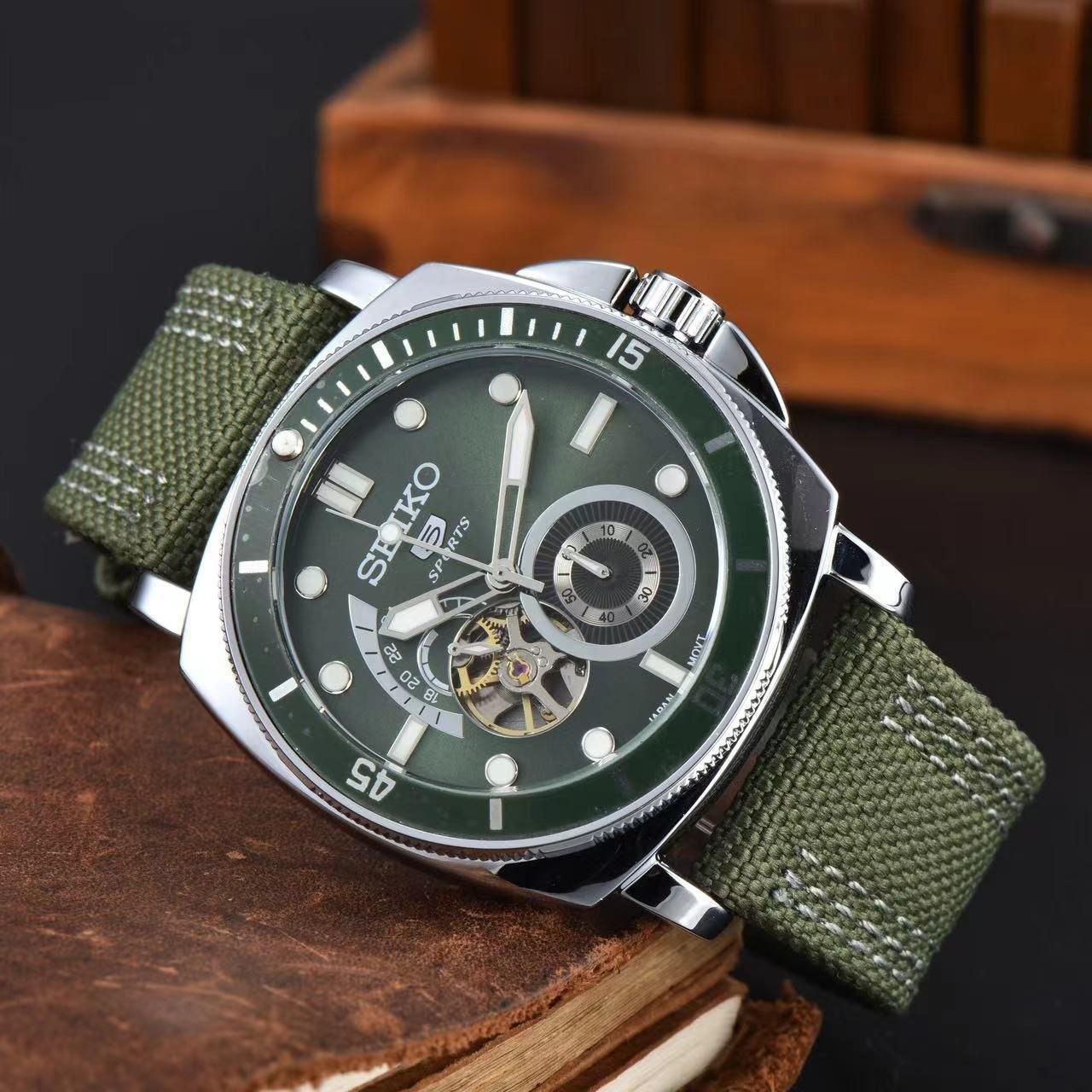 Seiko 5 Sports Open Heart Automatic Canvas Strap Custom Series Hover