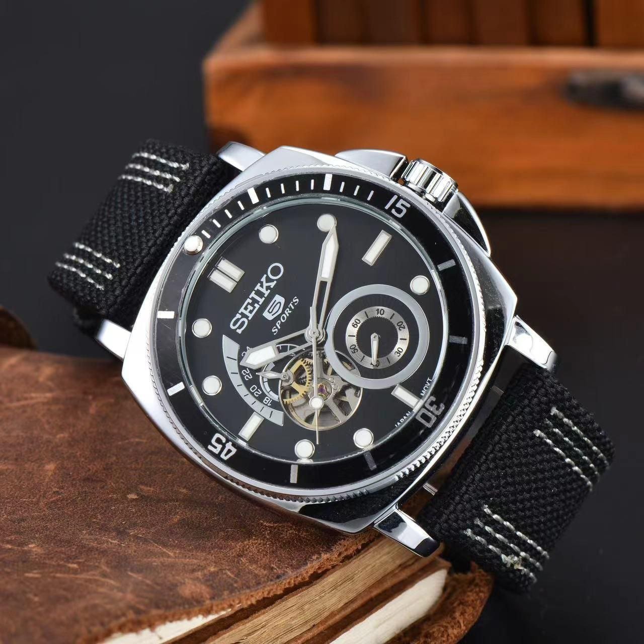 Seiko 5 Sports Open Heart Automatic Canvas Strap Custom Series Gallery