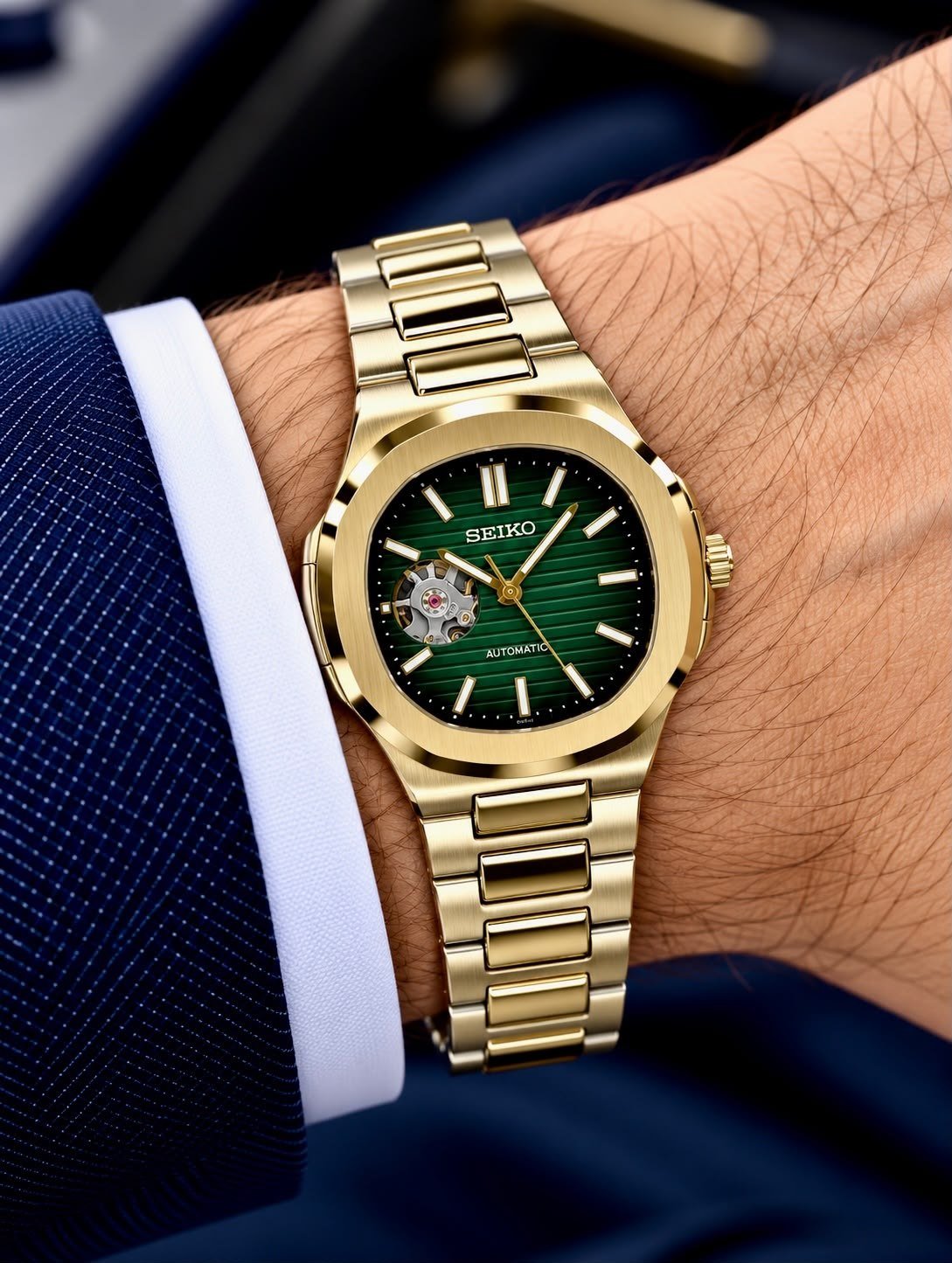 Seiko MOD "Seikonaut / Nautilus" Open Heart Automatic Custom Series Gallery