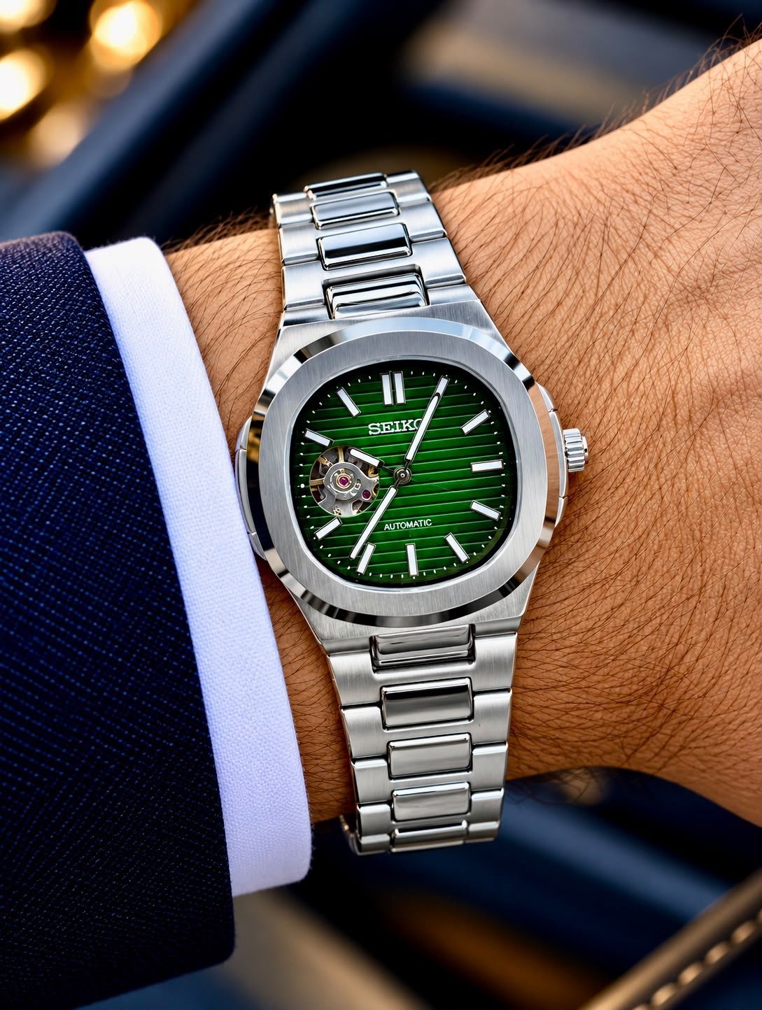 Seiko MOD "Seikonaut / Nautilus" Open Heart Automatic Custom Series Gallery