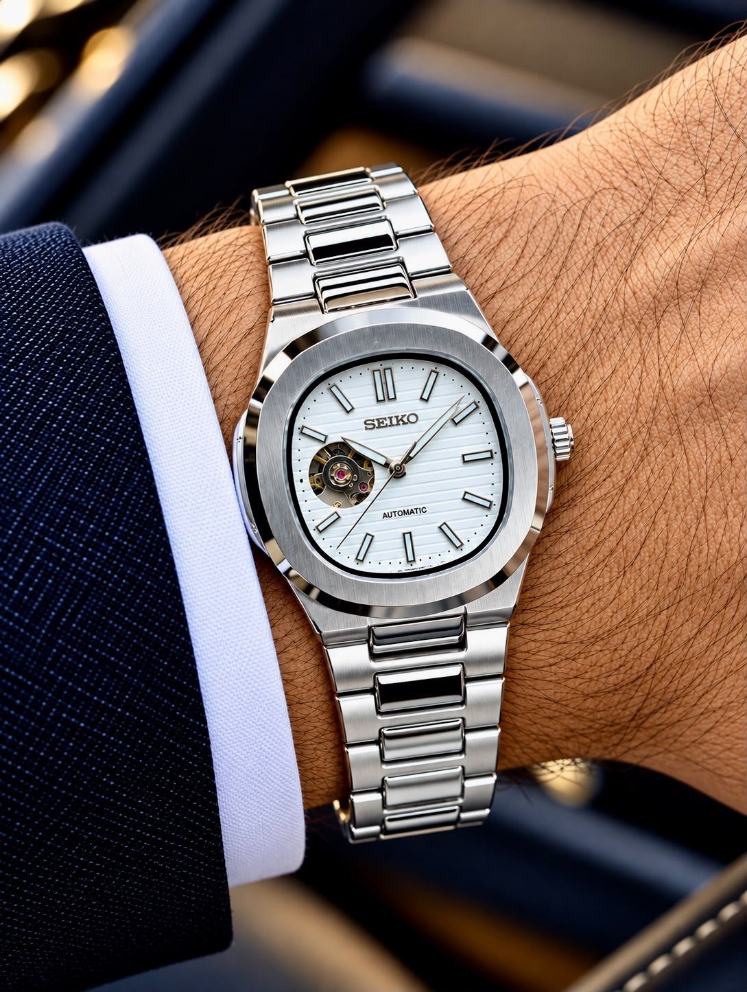 Seiko MOD "Seikonaut / Nautilus" Open Heart Automatic Custom Series Gallery