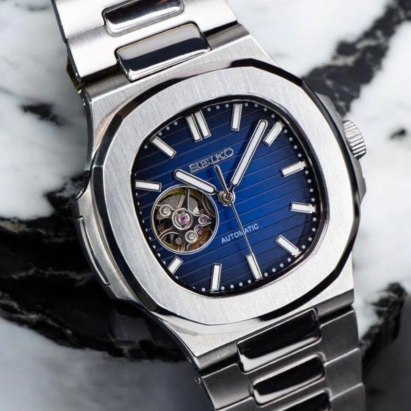 Seiko "Nautilus" Open-Heart / Automatic Custom Mod Watch Hover