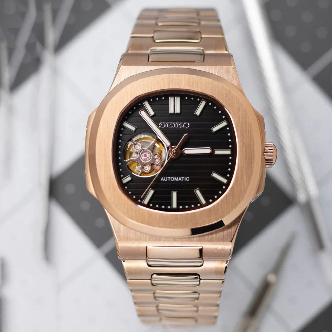Seiko "Nautilus" Open-Heart / Automatic Custom Mod Watch Gallery